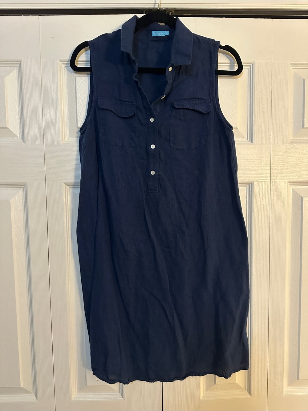 J. McLaughlin Navy Linen Shift Dress